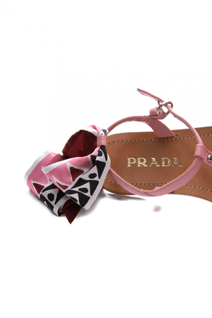 Prada Saffiano Scarf Sandals - Size 36