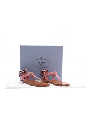 Prada Saffiano Scarf Sandals - Size 36