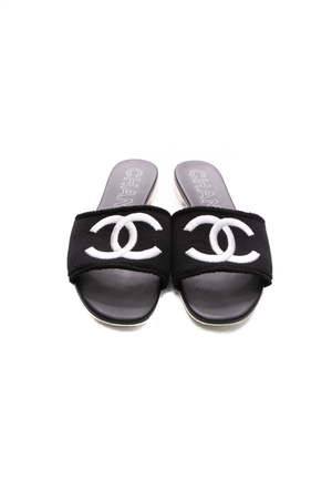 Chanel CC Slide Sandals - Size 42