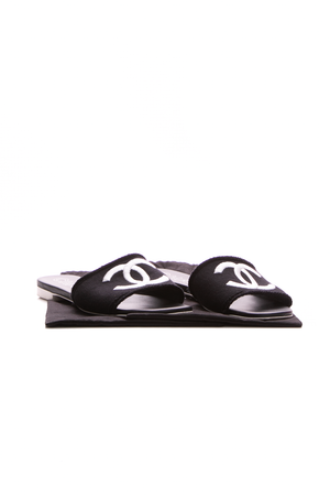 Chanel CC Slide Sandals - Size 42