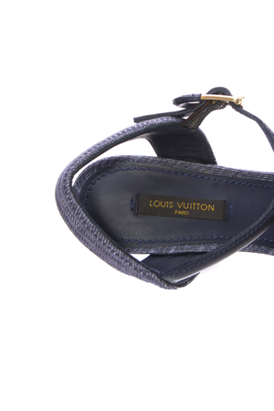 Louis Vuitton Denim Platform Sandals  - Size 36.5