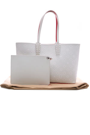 Louboutin Wht/Blue Thermal Cabata Tote Bag