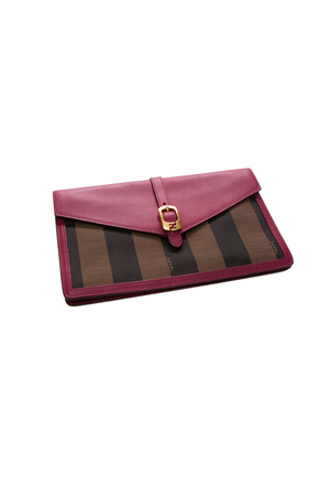 Fendi Medium Pequin Stripe Clutch