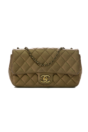 Chanel Gold CC Eyelet Single Flap Bag