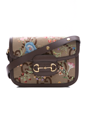 Gucci Floral 1955 Horsebit Shoulder Bag