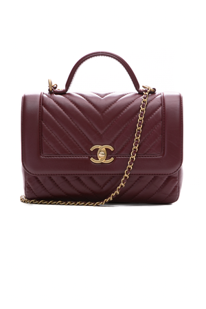 Chanel Chevron Flap Bag with Top Handle 