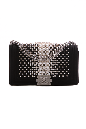 Chanel Pearl Embellished Medium Boy Bag