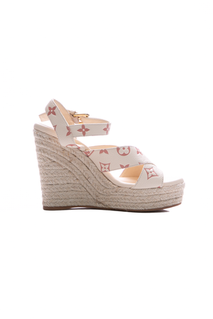 Louis Vuitton Espadrille Wedge Sandals - Size 37