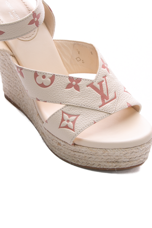 Louis Vuitton Espadrille Wedge Sandals - Size 37