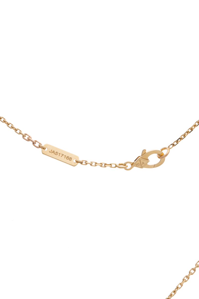 Van Cleef &amp; Arp Alhambra Blue Porcelain &amp; Diamond Necklace