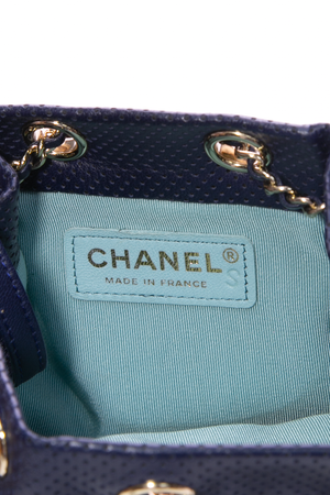 Chanel Perforated and Pleated Bucket Bag