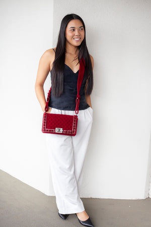 Felt Embroidered Medium Boy Bag