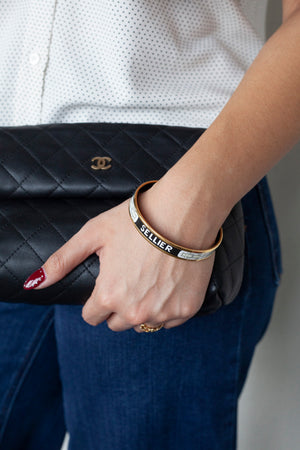 Sellier Print Enamel Narrow Bangle