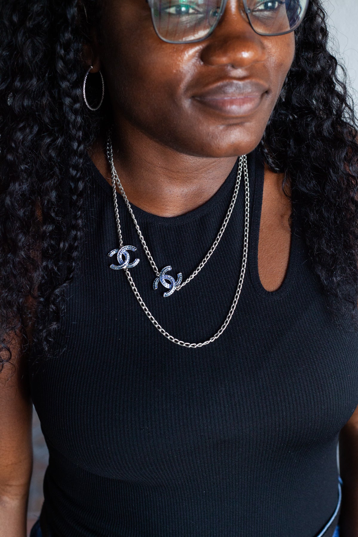 Crystal CC Long Necklace