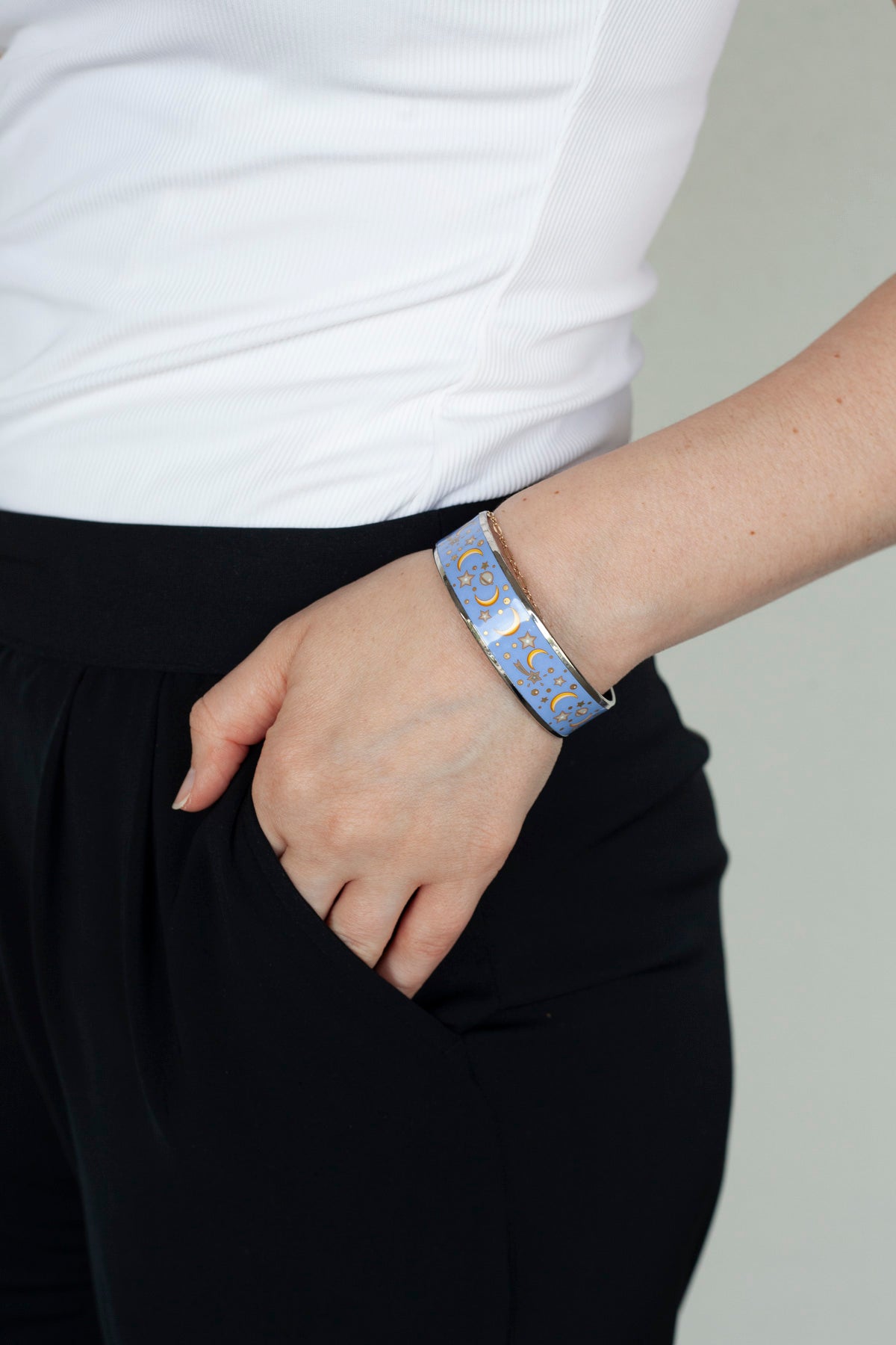 Moon & Stars Bangle Bracelet