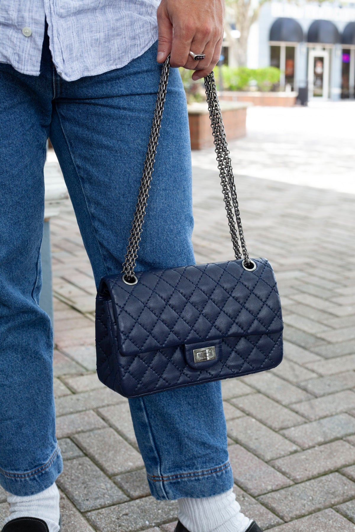 Navy 2.55 Reissue 225 Double Flap Bag