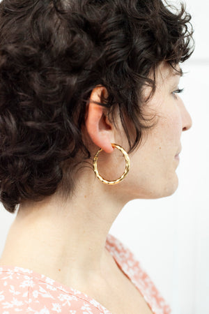 Cable Edge Hoop Earrings