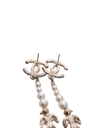 Crystal Pearl Long Earrings