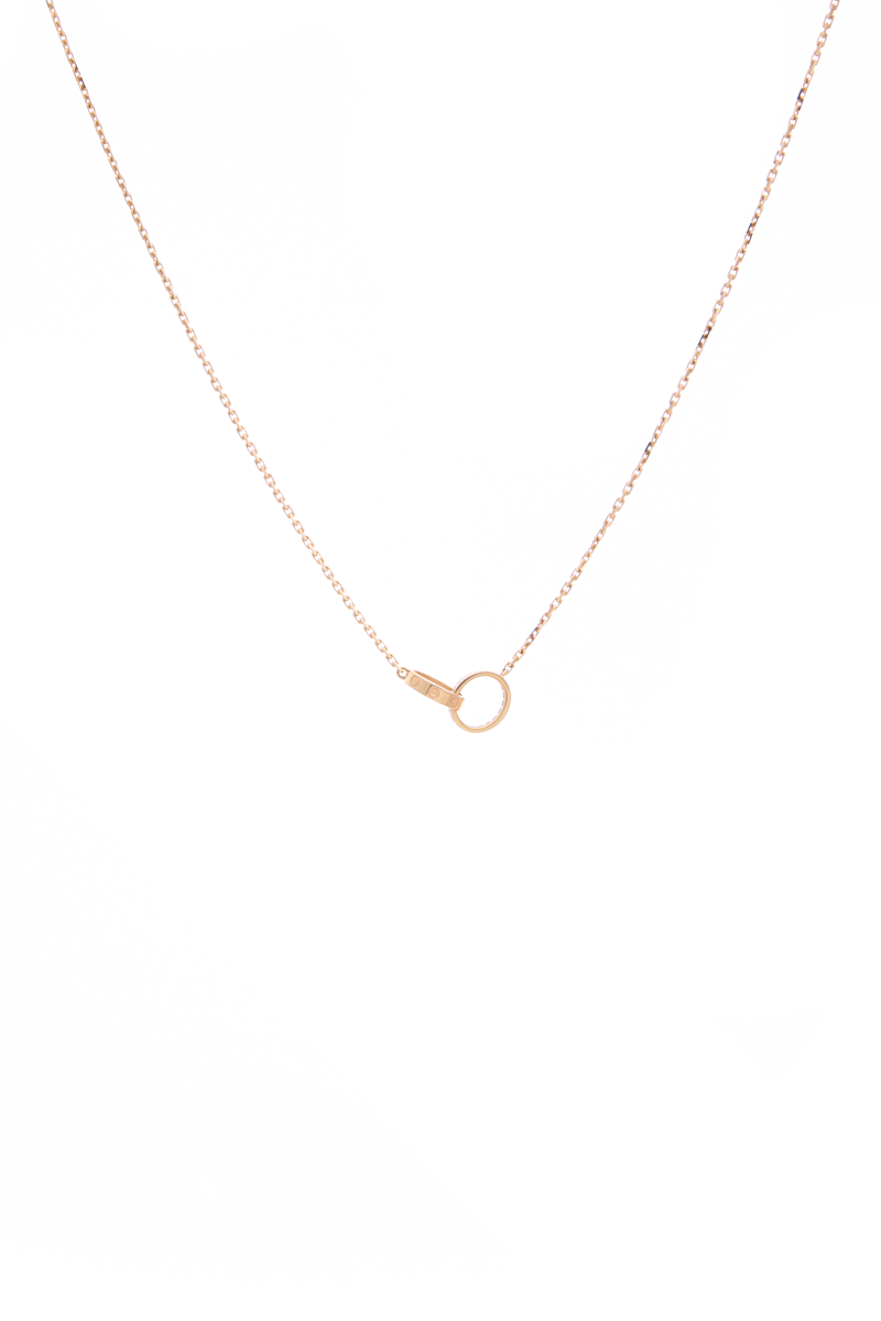 Diamond Half-Paved Love Pendant Necklace