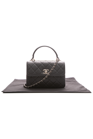 Dark Grey Flap Bag with Top Handle