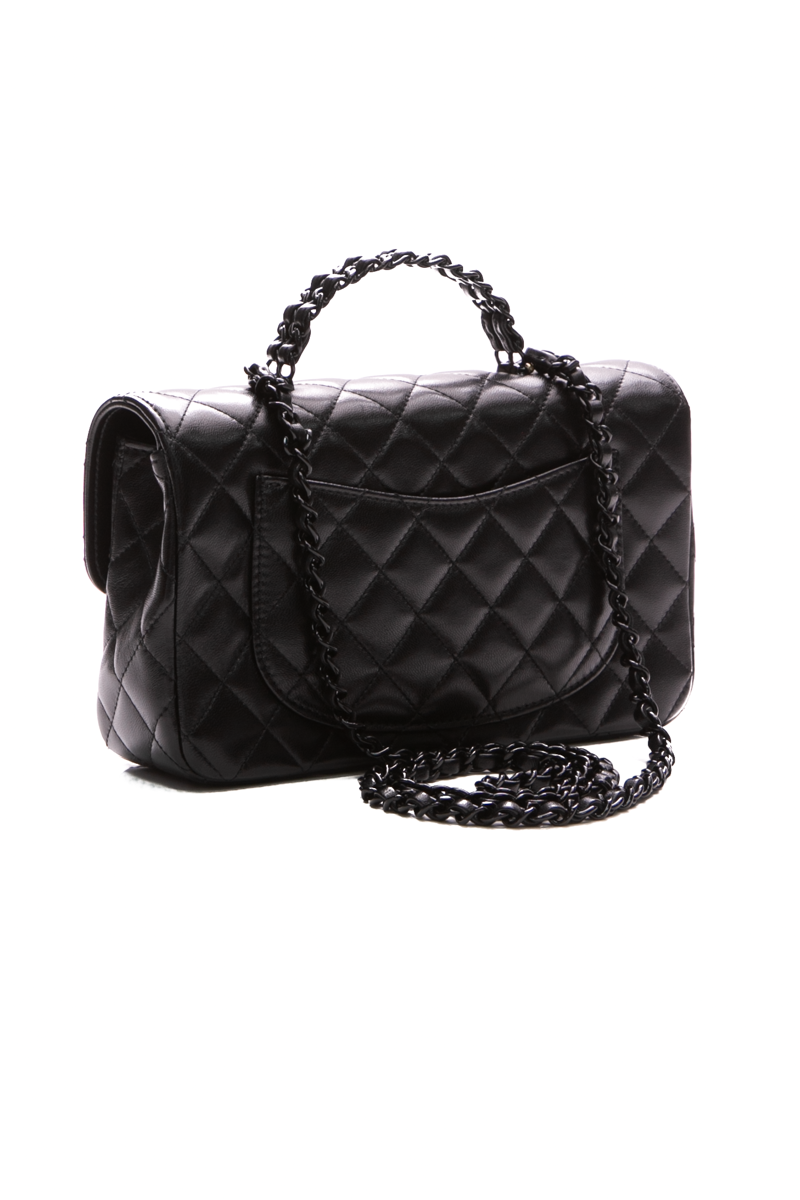 So Black Small Flap Bag With Top Handle