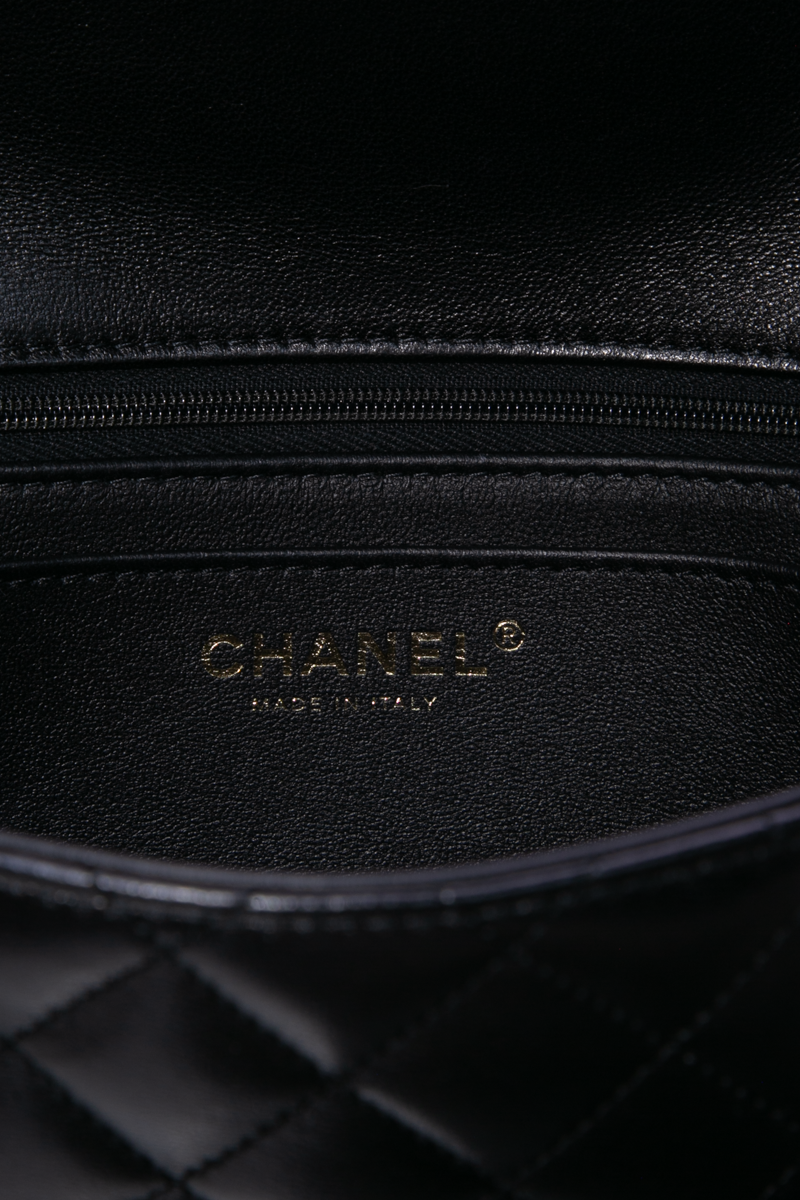 So Black Small Flap Bag With Top Handle