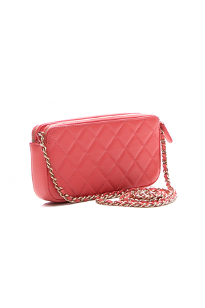 Chanel Camelia Charms Double Zip Bag - Couture USA Chanel Camelia Charms Double Zip Bag - Couture USA