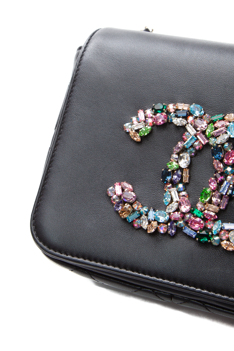 Giant Crystal CC Mini Flap Bag