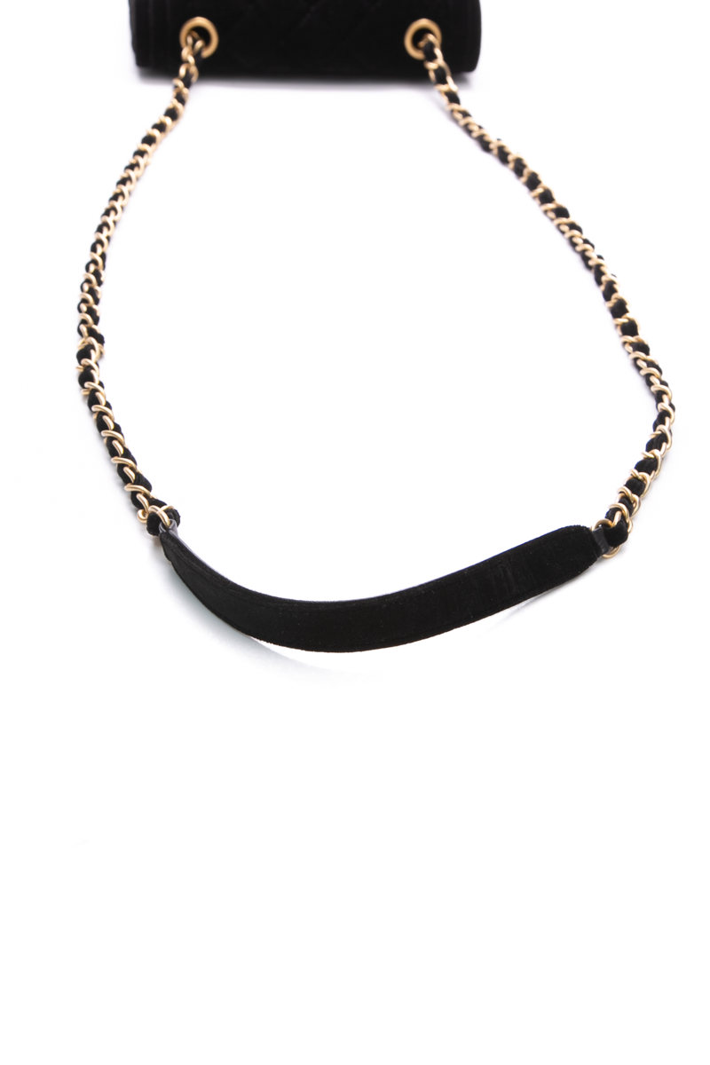 Velvet Double Frame Mini Flap Bag