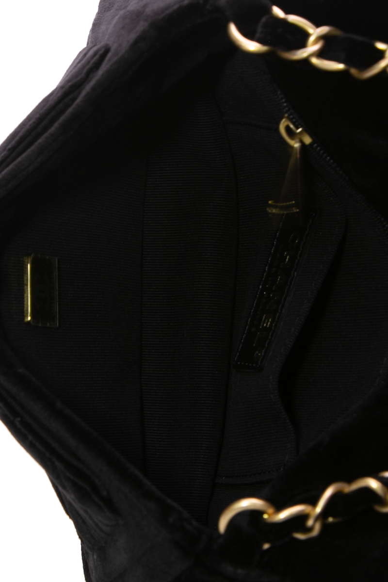 Velvet Double Frame Mini Flap Bag