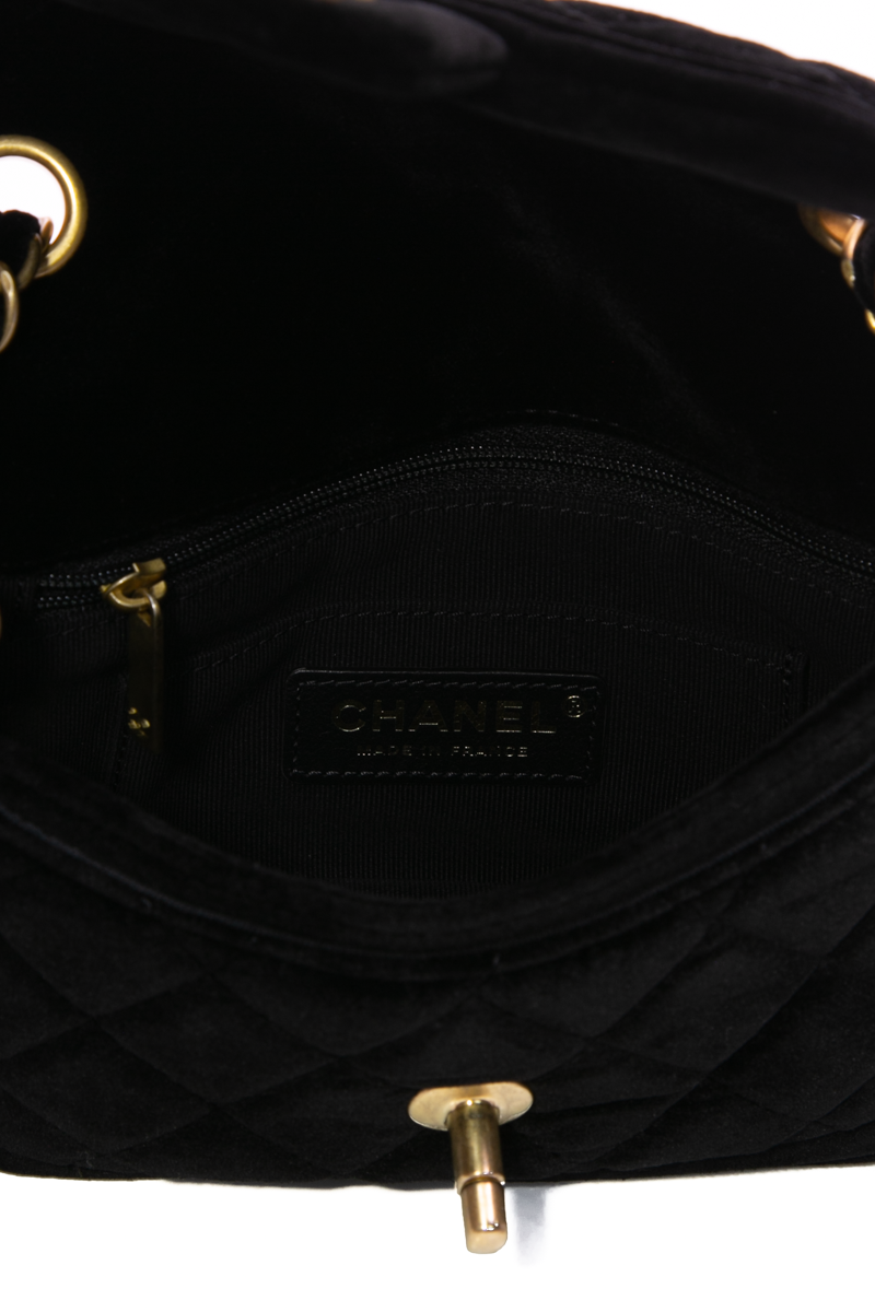 Velvet Double Frame Mini Flap Bag