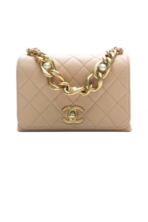 Chanel Pearl Chain Mini Flap Bag - Couture USA