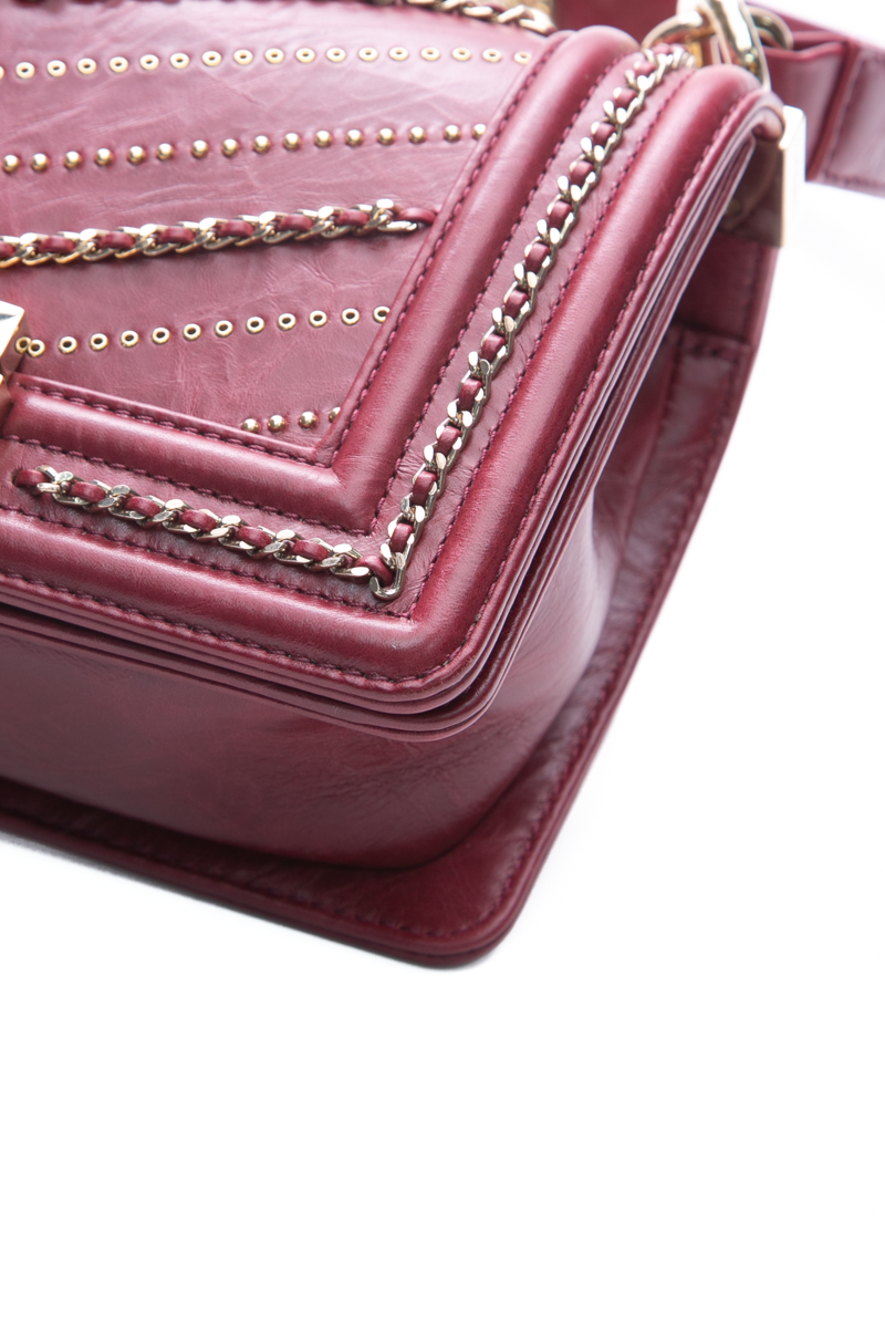 Chevron Chain Small Boy Bag