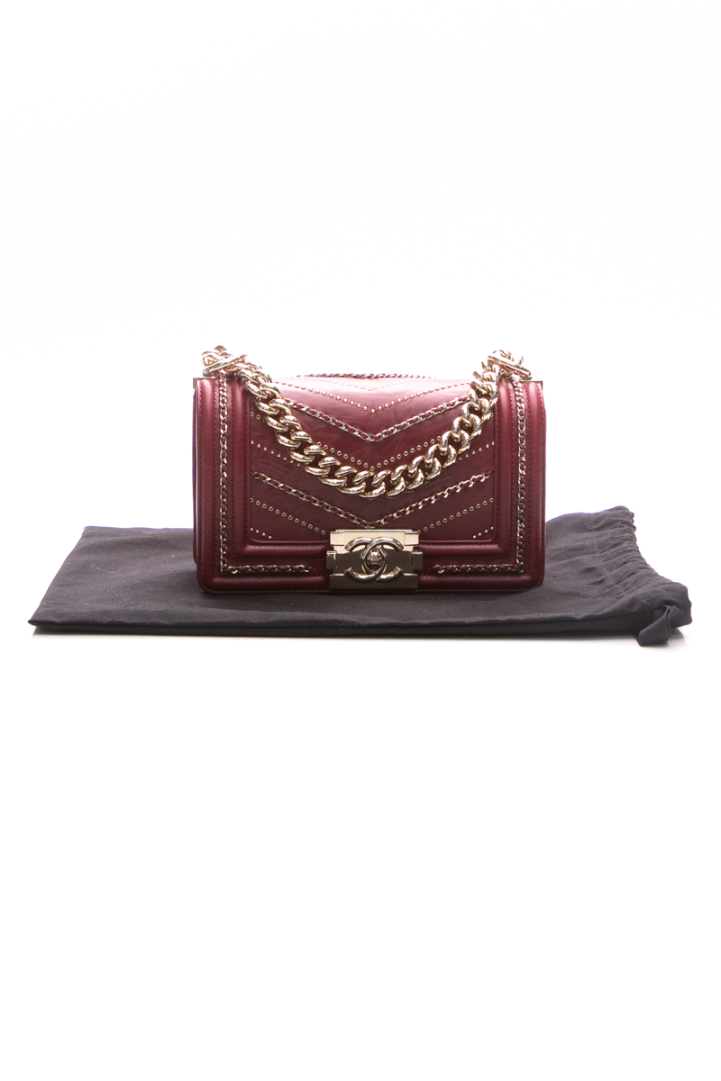 Chevron Chain Small Boy Bag