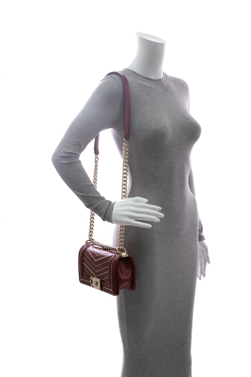 Chevron Chain Small Boy Bag