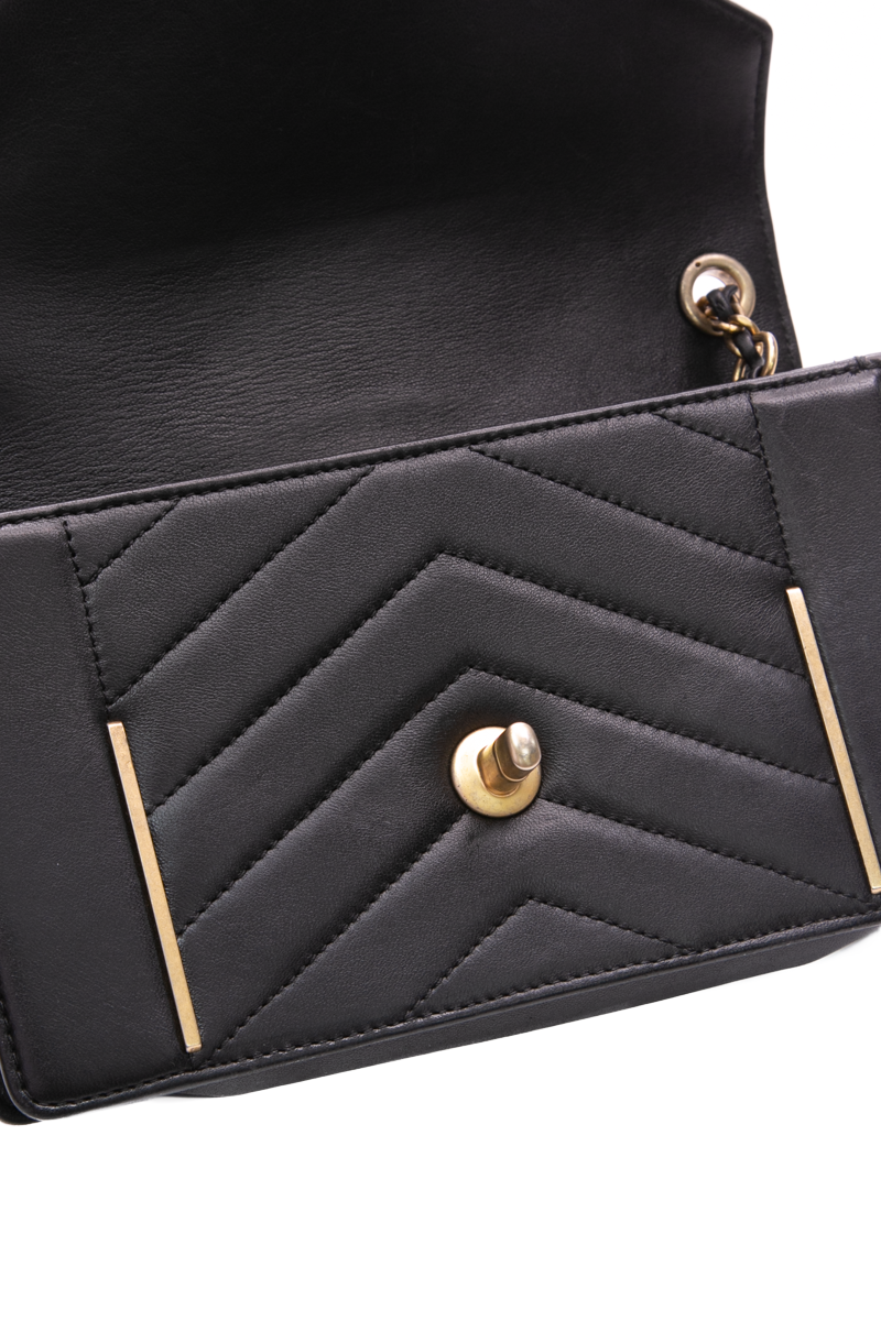 Reversed Chevron Small Flap Bag