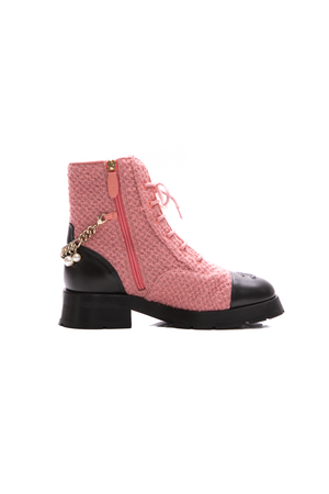 Chain Lace Up Boots - Size 39