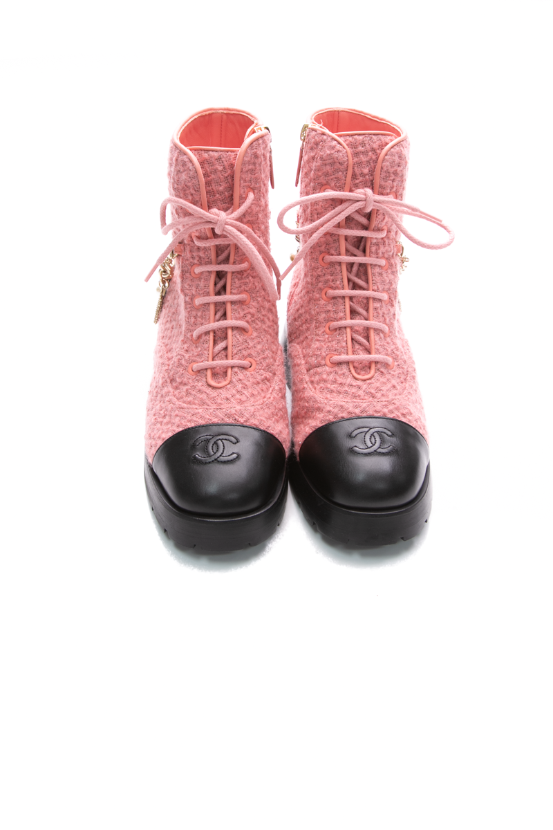 Chanel boots tweed online