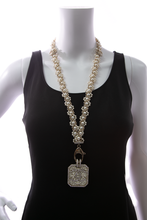 Pearl CC Lanyard Necklace