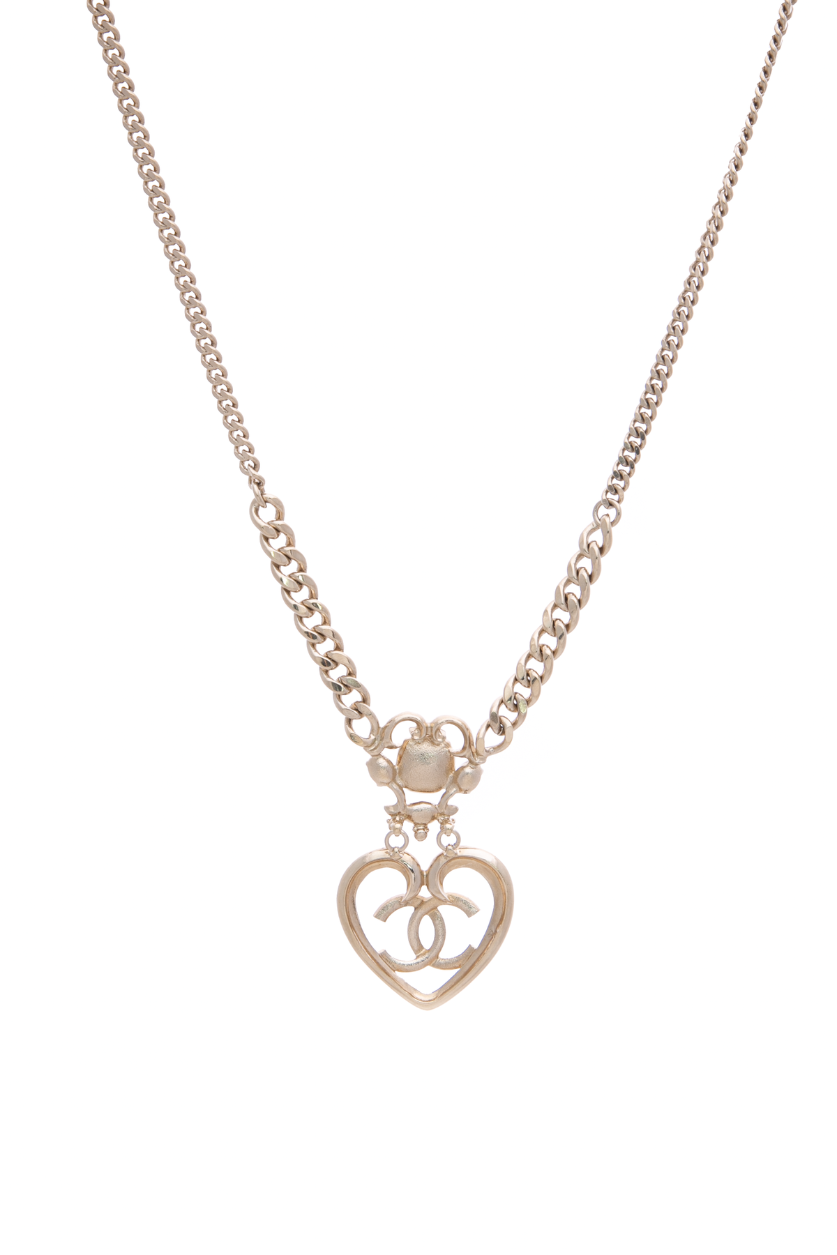 Crystal Glass Heart CC Necklace