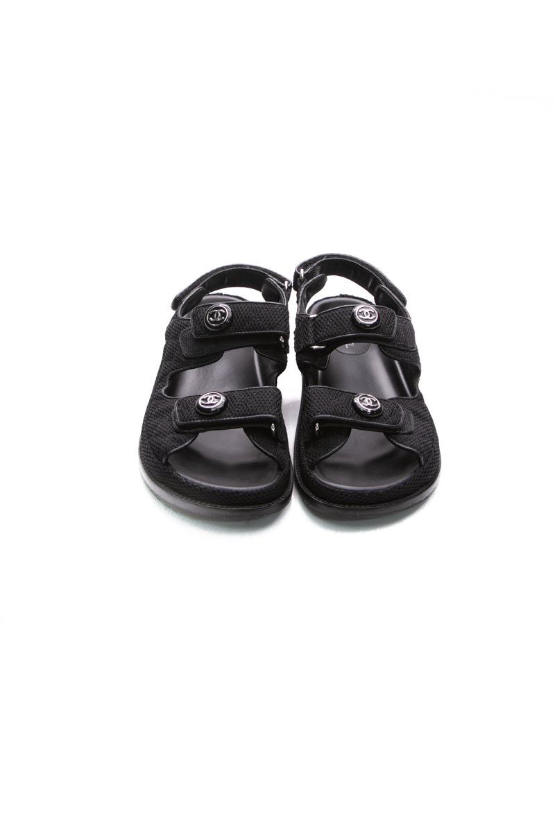 Chanel CC Dad Sandals - Size 38 - Couture USA Chanel CC Dad Sandals - Size 38 - Couture USA