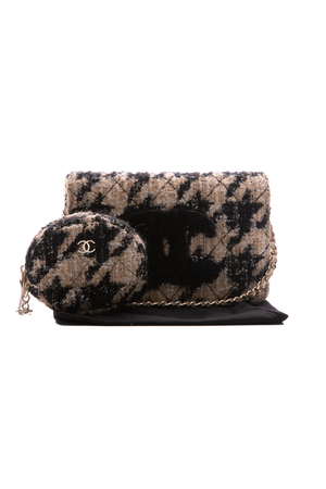 Houndstooth Wallet on Chain Bag