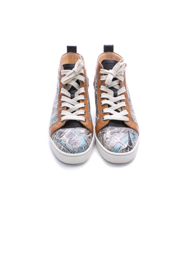 Christian Louboutin Flat Calf Plan De Paris High Top Sneakers