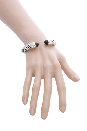 10mm Onyx Hinged Cable Bracelet