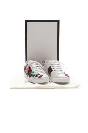 Embroidered Floral Ace Sneakers - Size 37