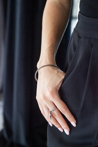 David Yurman 3mm Cable Eternity Bangle - Black Diamond