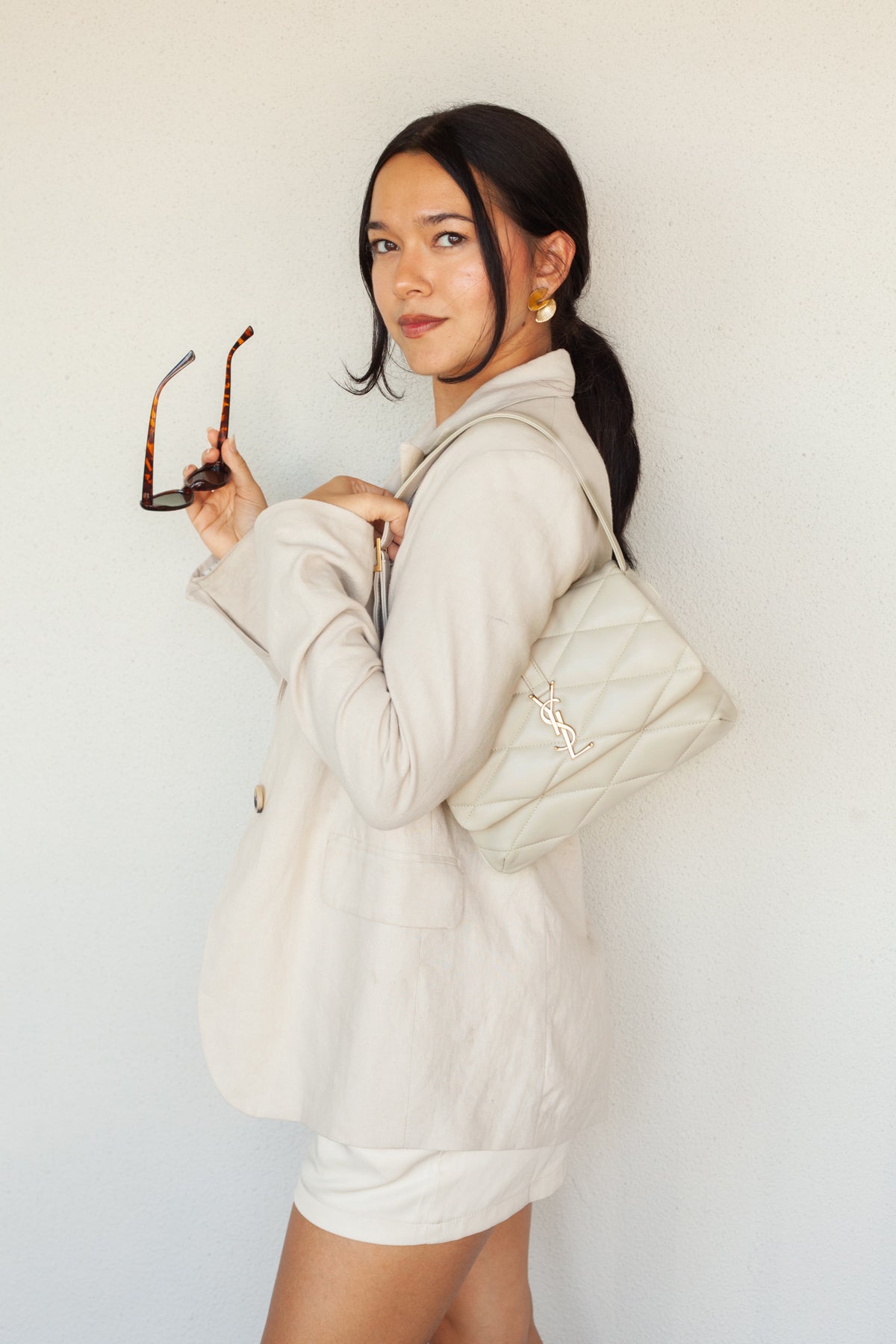 Saint Laurent Bone Le 57 Shoulder Bag