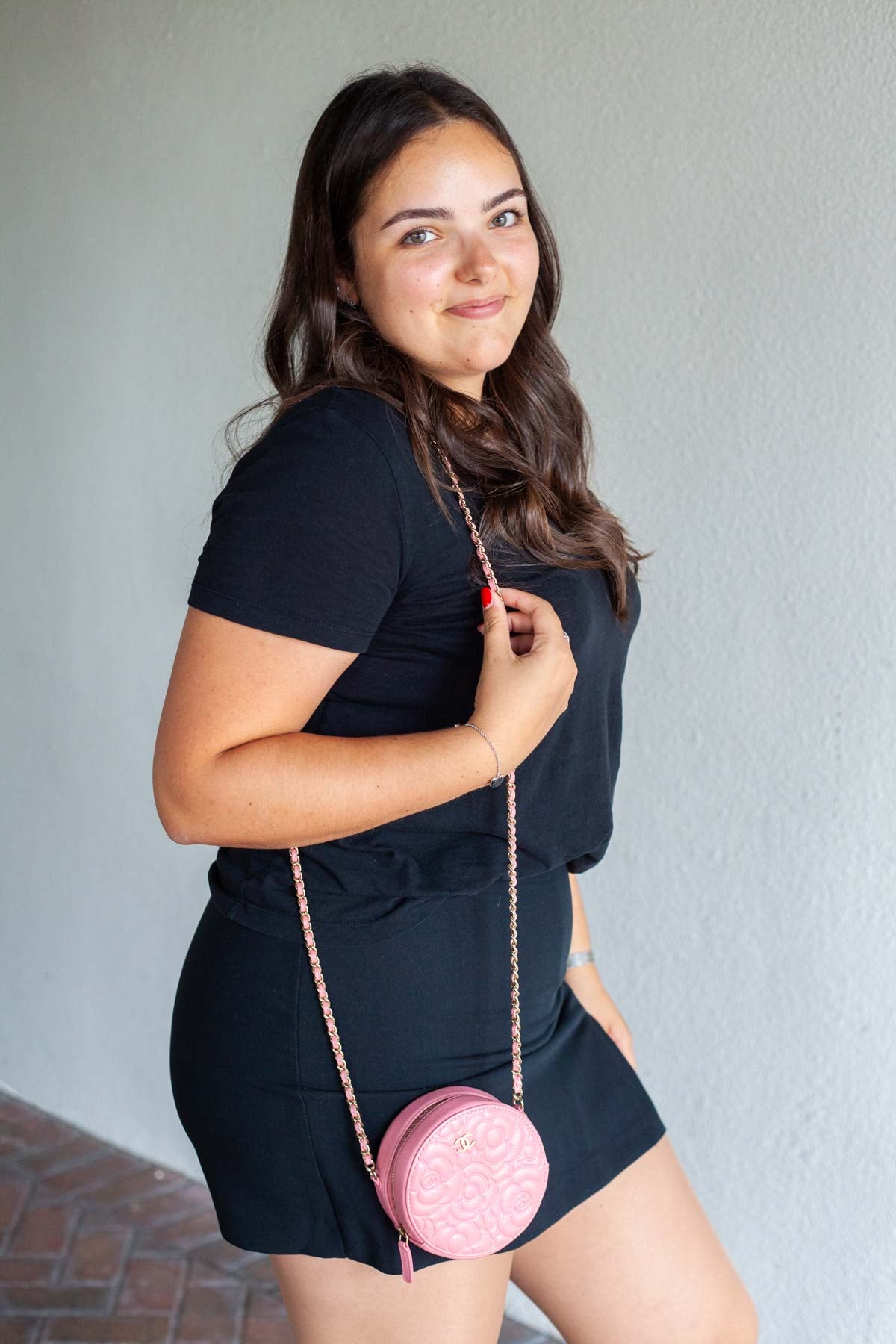 Round Camellia Chain Mini Bag