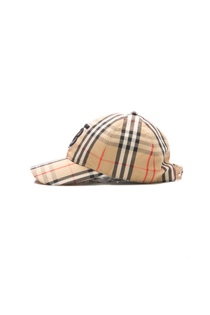 Check Cotton Motif Baseball Cap - Size L