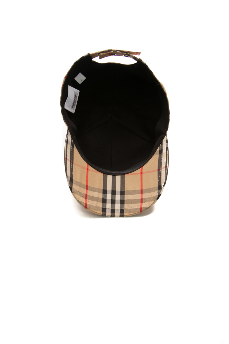 Check Cotton Motif Baseball Cap - Size L